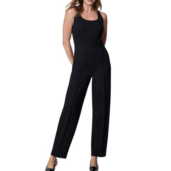 SPANX Pants - NWT Spanx Black Ponte Corset Perfect Collection Jumpsuit Size M Tall